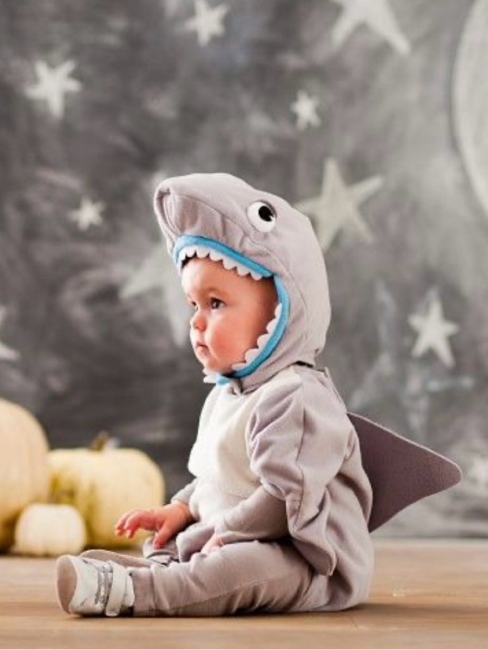 Pottery Barn Baby Gray Shark Costume 6-12 months